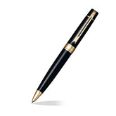 Sheaffer Gift Set 300 Ballpoint Pen with Table Clock Glossy Black with Gold Trims
